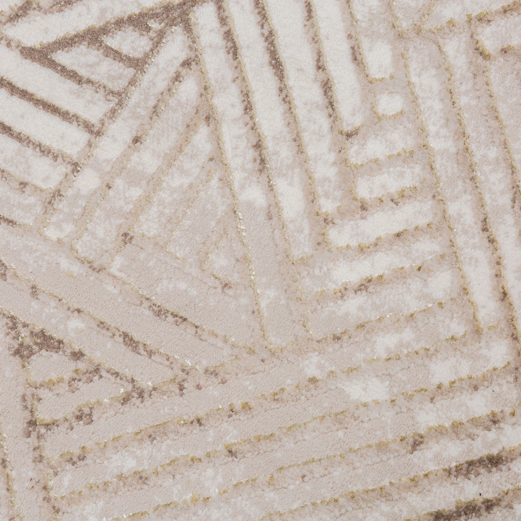 Geometrický béžovo-zlatý koberec STUDIO 80x150 cm