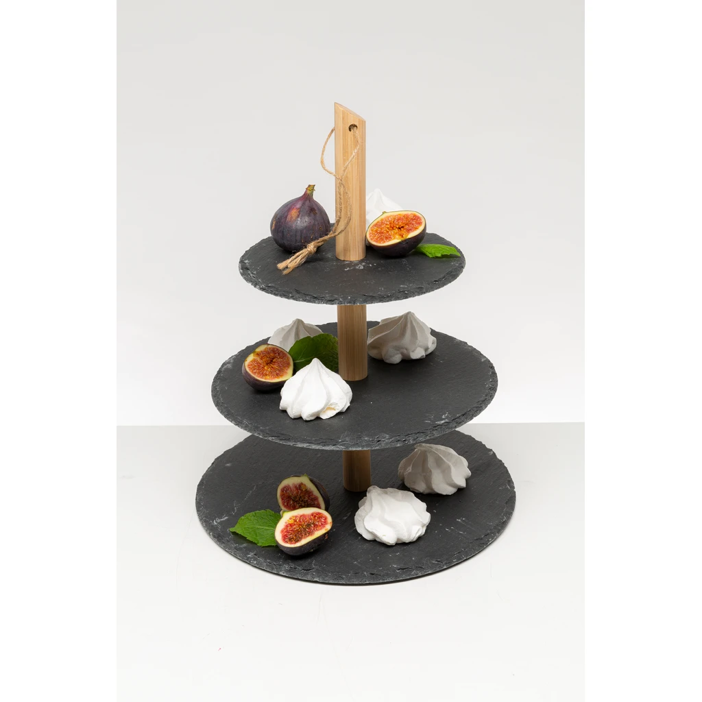 Servírovací stojan na tortu 3-poschodový antracit BRIDICA 36 cm