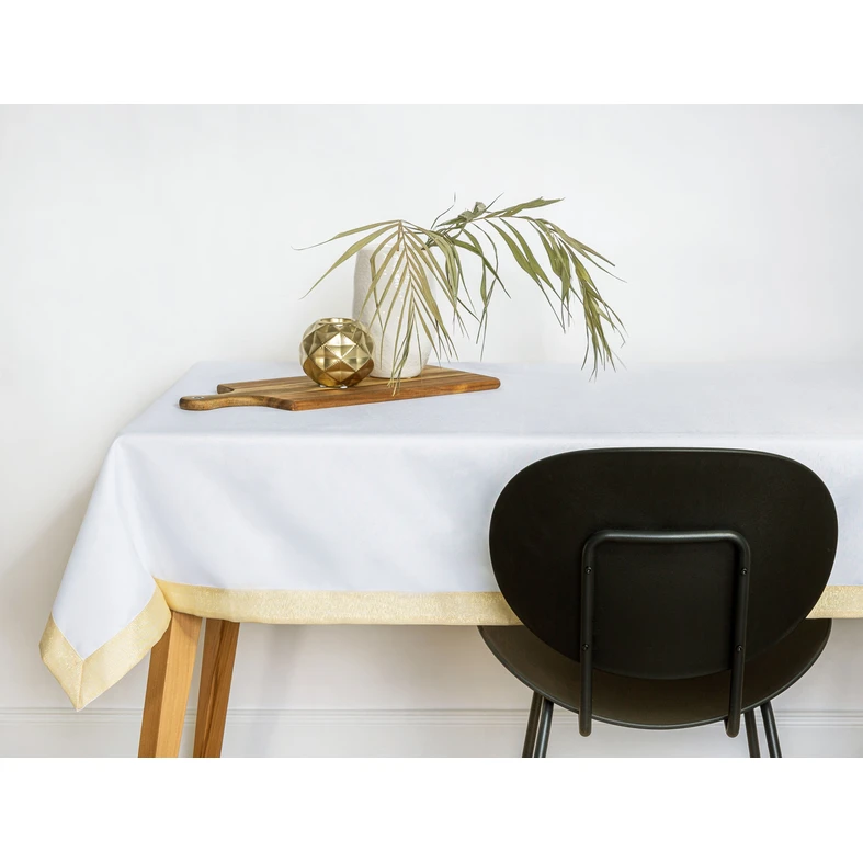 Obrus bielo-zlatý CADRE 140x240 cm