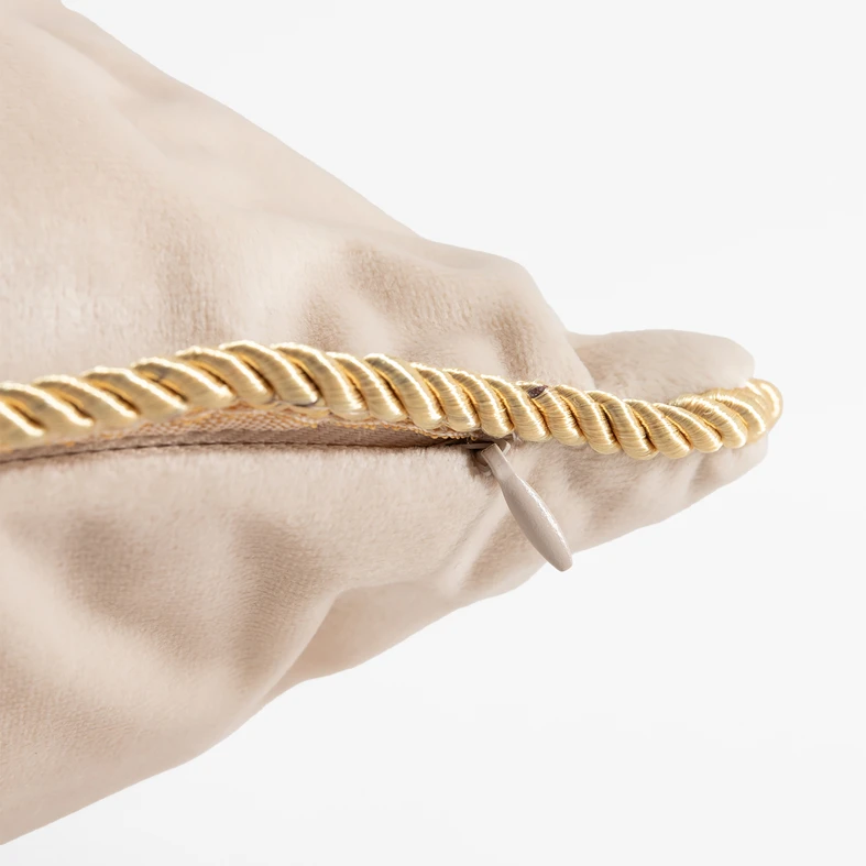 Velúrová obliečka na vankúš krémová LILLE 60x60 cm