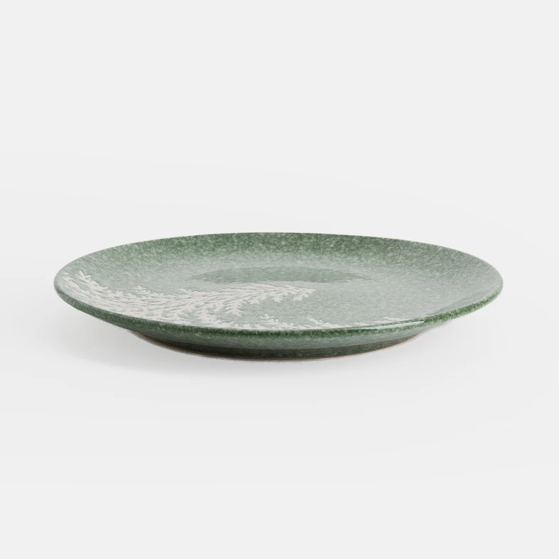 Keramický dezertný tanier zelený STROMČEKY 20 cm