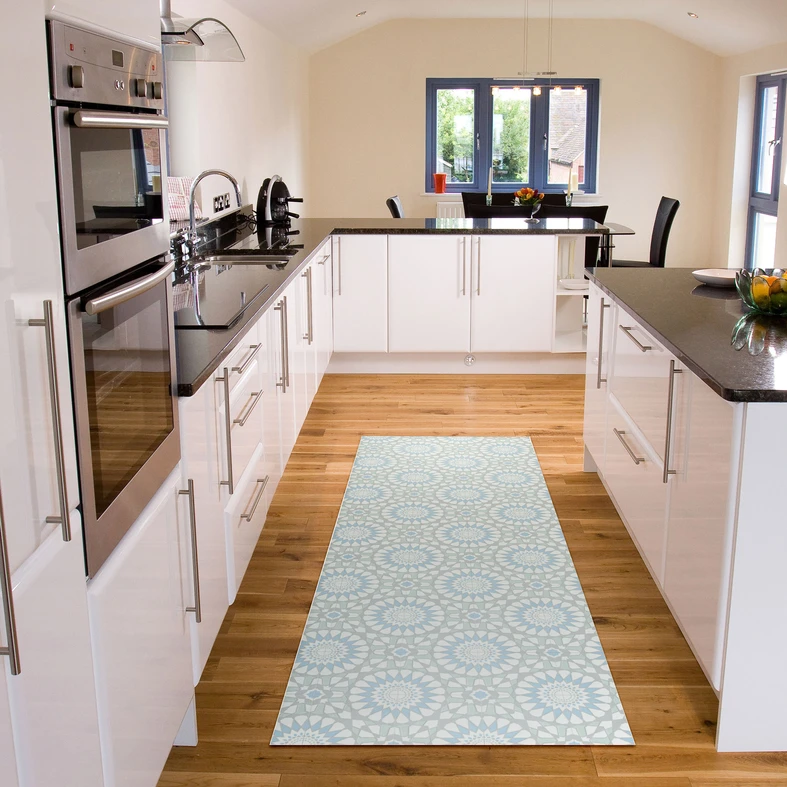 Behúň do kuchyne rozeta modro-zelená 67x200 cm