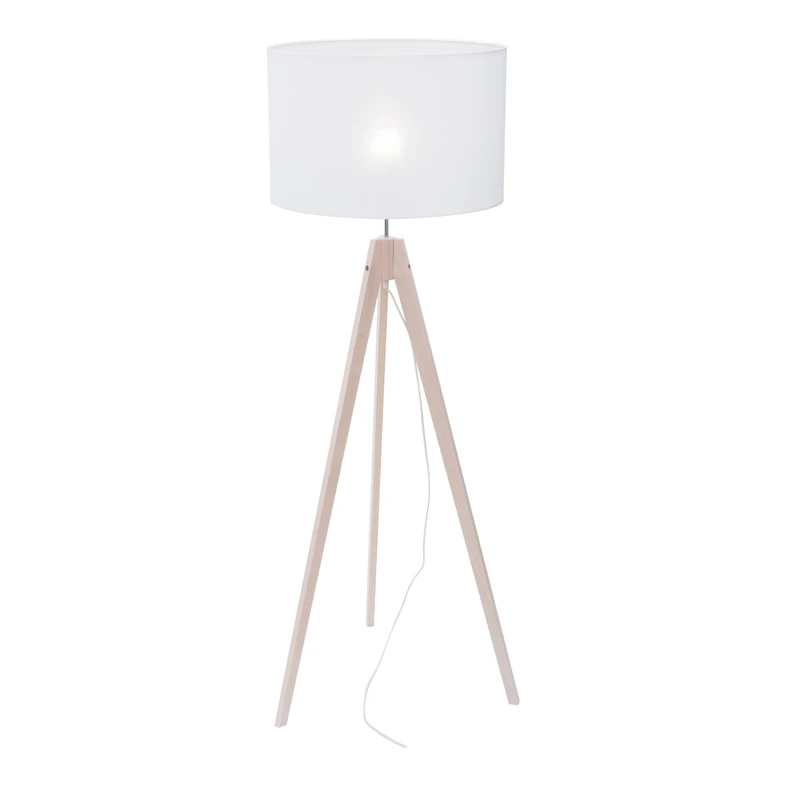 Svietidlo na drevenom statíve tienidlo biele DOVE