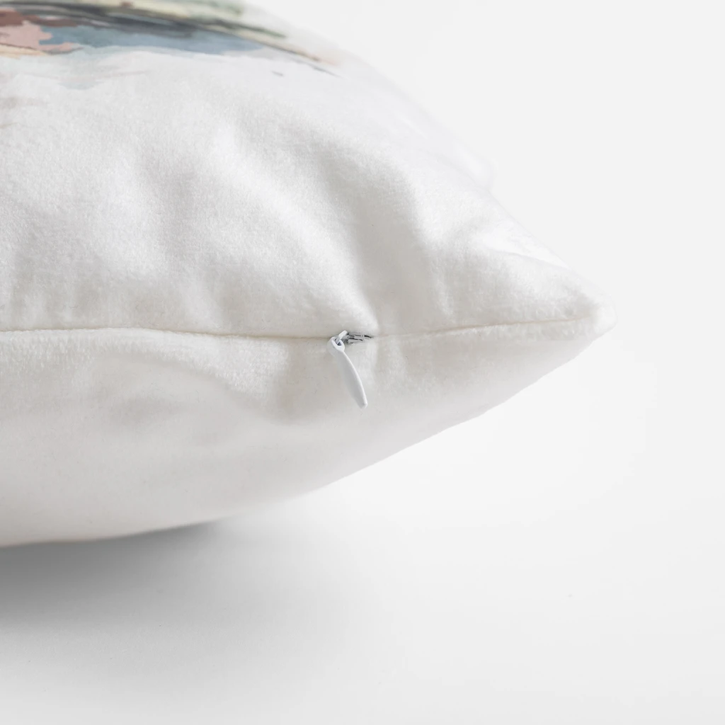 Welurowa biała poszewka w słonia