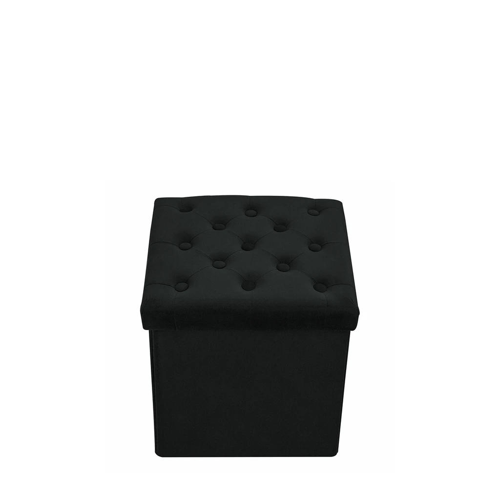 Skladacia taburetka s úložným priestorom čierna 38x38 cm