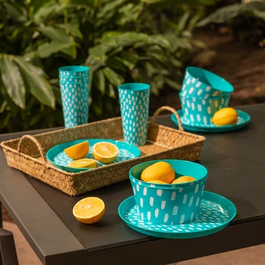 Súprava 4 plastových modrých misiek 750 ml