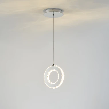 Závesné LED svietidlo GIRONA kruhové chróm