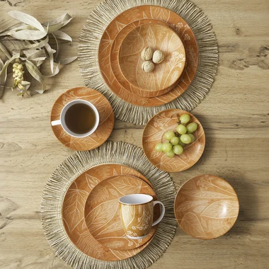 Porcelánová šalátová misa ŠTYRI ROČNÉ OBDOBIA oranžová 17,5 cm