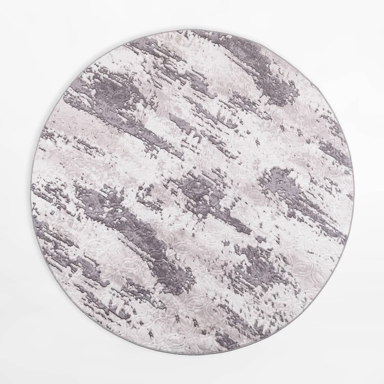 Retro koberec VISION, sivo-antracitový, okrúhly, 120 cm