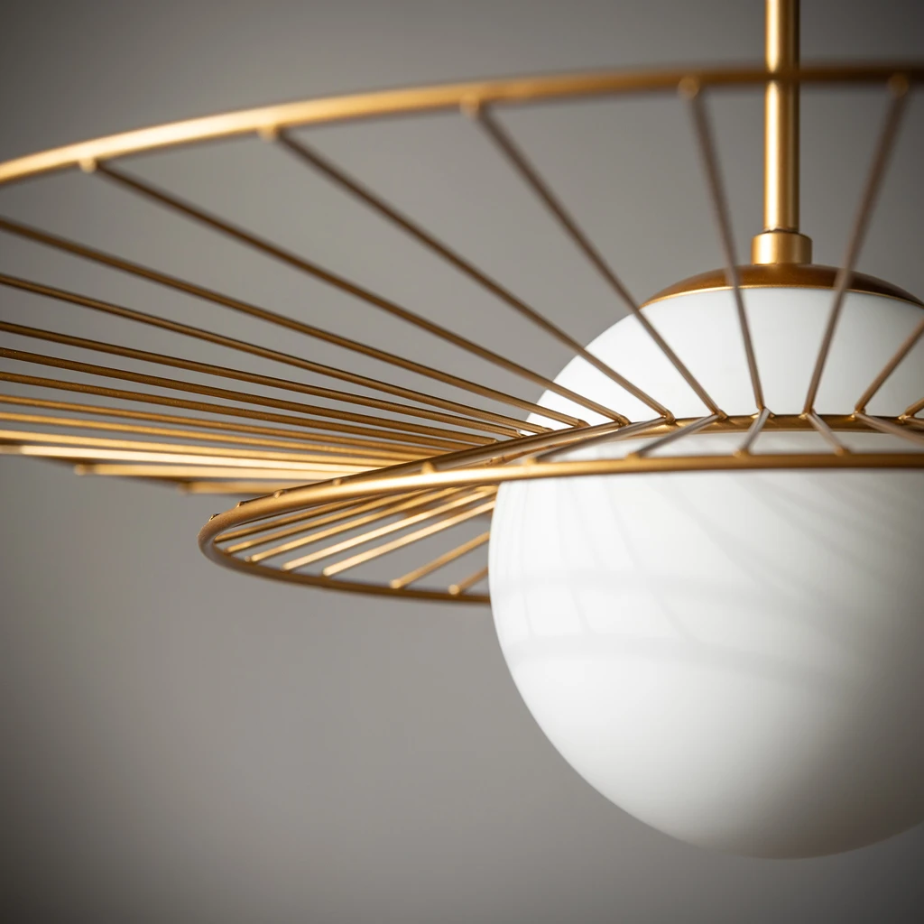 Závesné svietidlo so sférickým tienidlom, zlaté ALISON