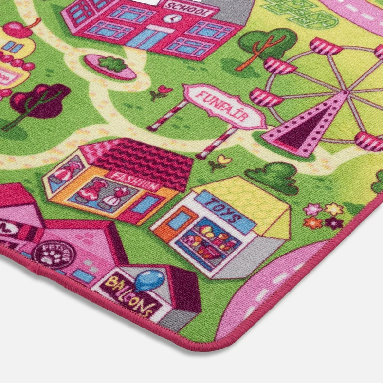 Detský koberec cesty ružový FUNFAIR 80x150 cm