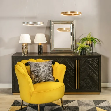 Strieborná Závesná lampa LED CARLO 40 cm