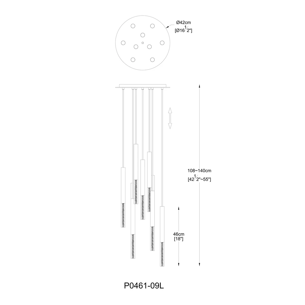 Závesné svietidlo ONE LED P0461-09L-B5F4