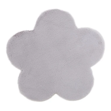 Malý koberec sivý v tvare kvetu NEBBIA 60x60 cm