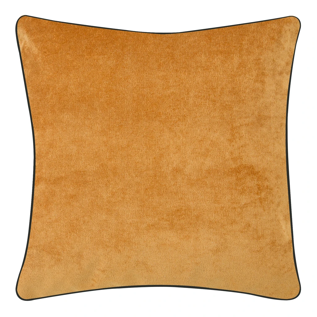 Ozdobný horčicový vankúš TWIG LINE 45 x 45 cm