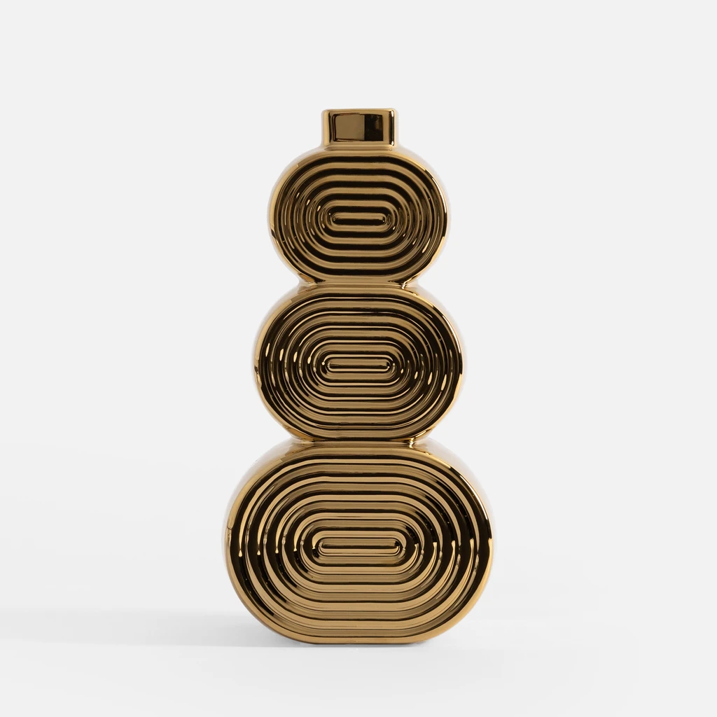 Váza modernistická zlatá 30 cm