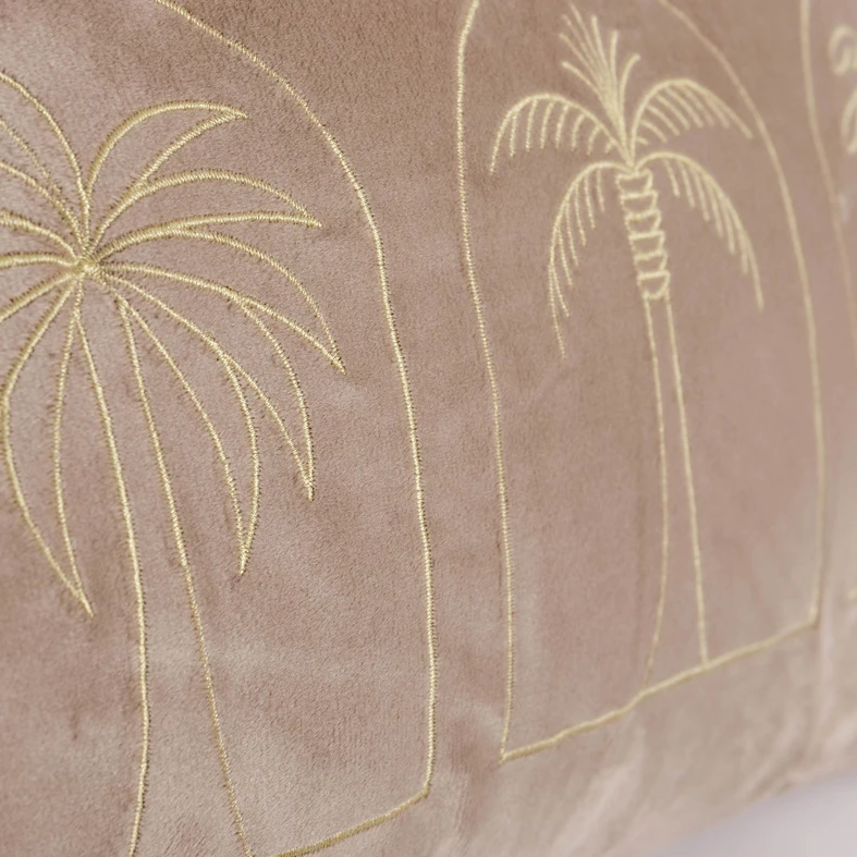 Ciemnobeżowa poszewka z motywem palmy