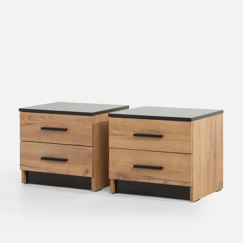 Sada 2 nočných stolíkov so zásuvkami MALI