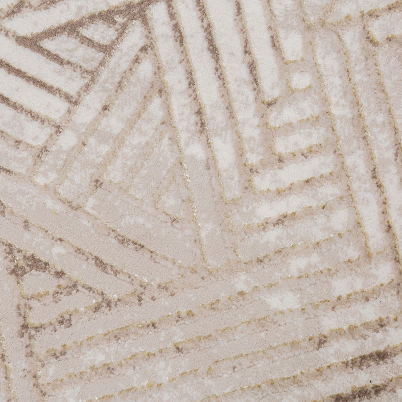 Geometrický béžovo-zlatý koberec STUDIO 80x150 cm