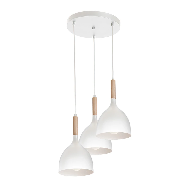 Závesné svietidlo biele 3xE27 NOAK WOOD 1195