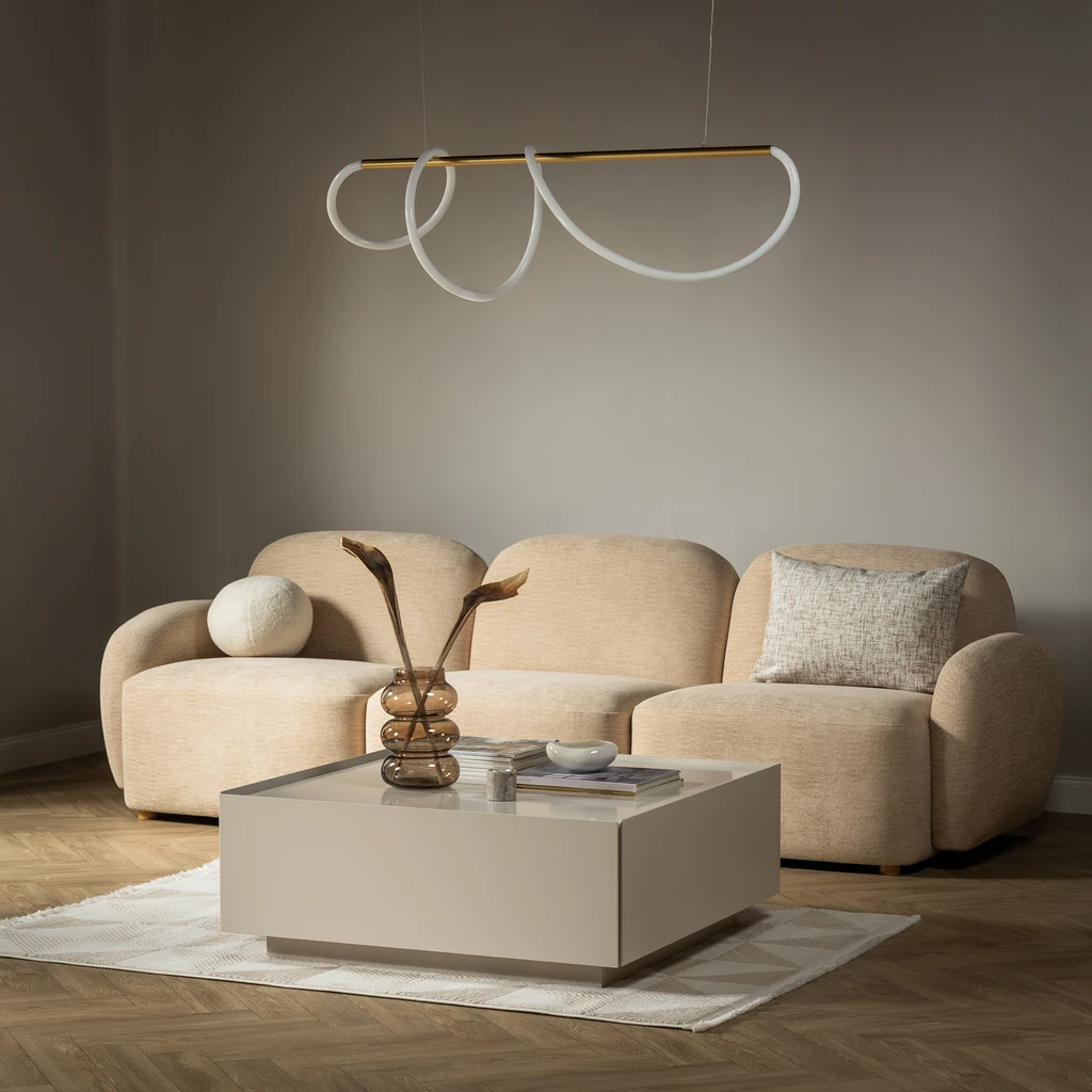 LED luster na lanku zlatý BALBO