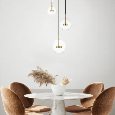 Závesné LED svietidlo zlatá kruhová základňa 3 tienidlá ENCELADUS