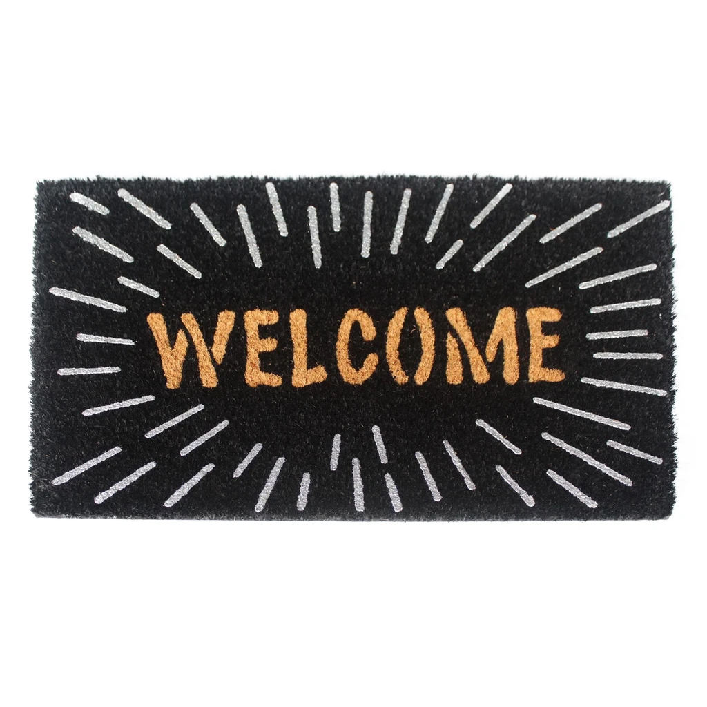 Čierna kokosová rohožka s nápisom 40x60 cm
