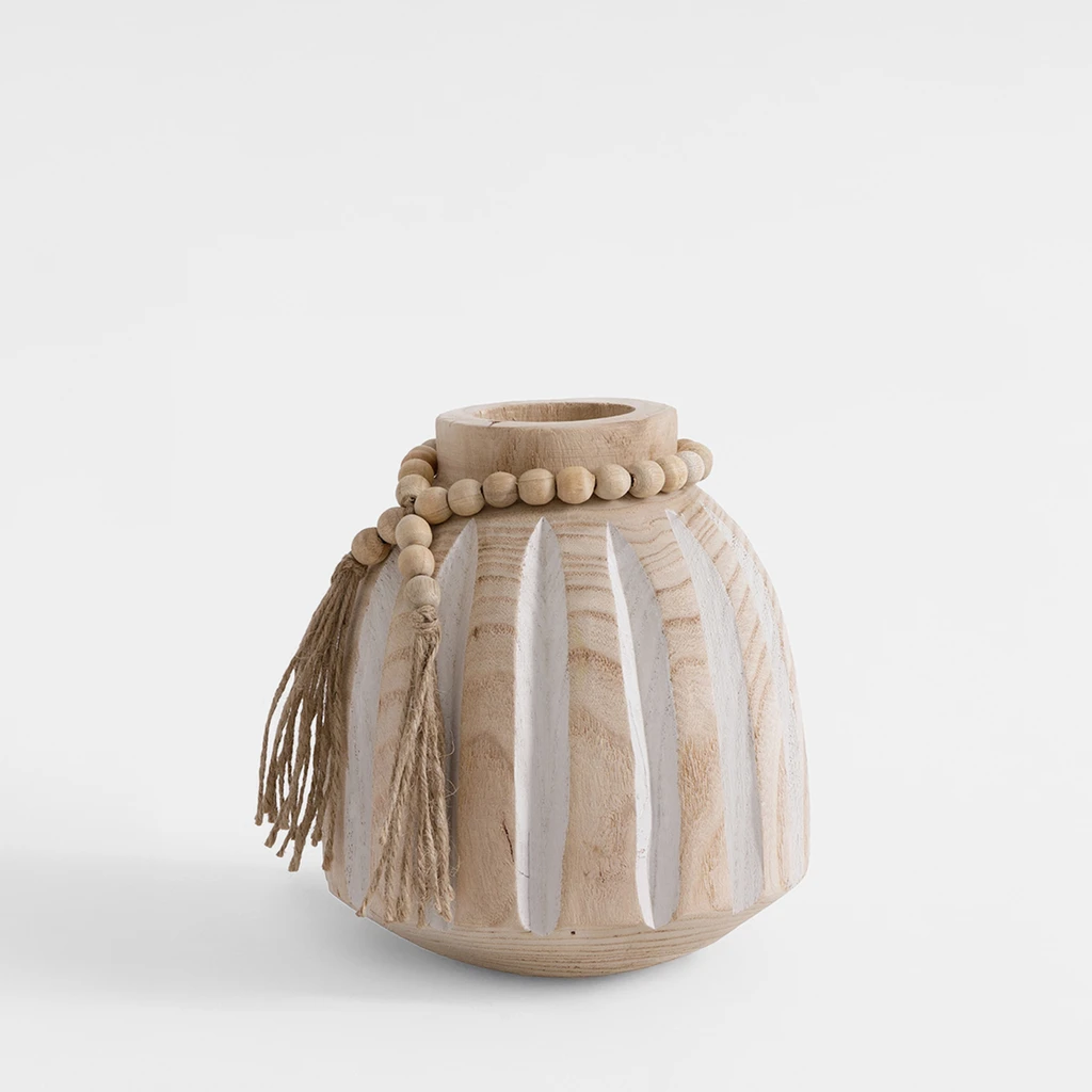 Wazon drewniany etno 19 cm