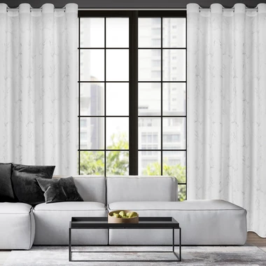 Záclona s priechodkami bielo-strieborná EMILI 140x250 cm