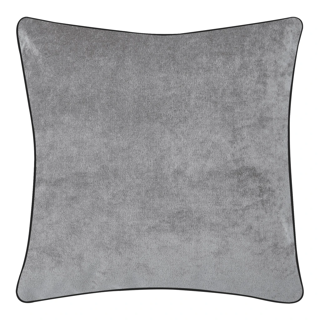 Ozdobný vankúš sivý FLOWER LINE 45 x 45 cm