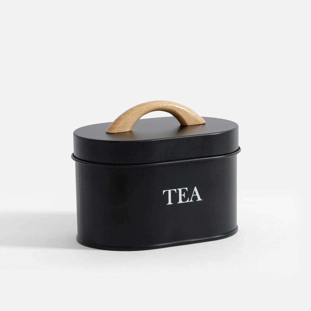 Kuchynská nádoba na čaj čierna 15 cm