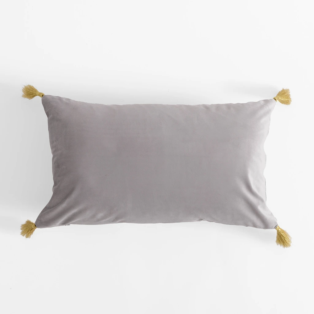 Srebrna welurowa poszewka z motywem palmy