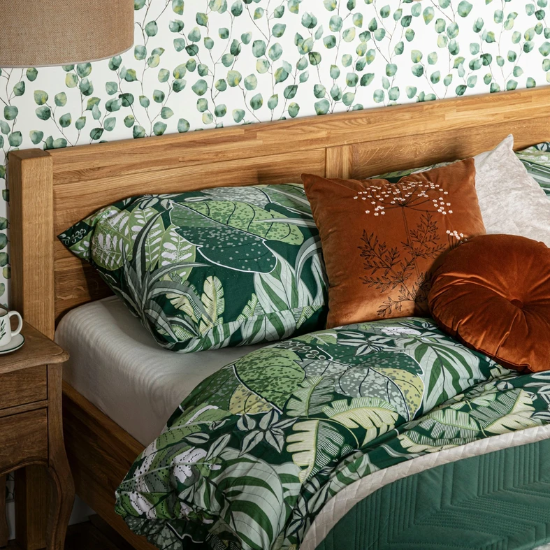 Súprava posteľnej bielizne z bavlneného saténu UMHLANGA BOTANIC 220 x 200 cm