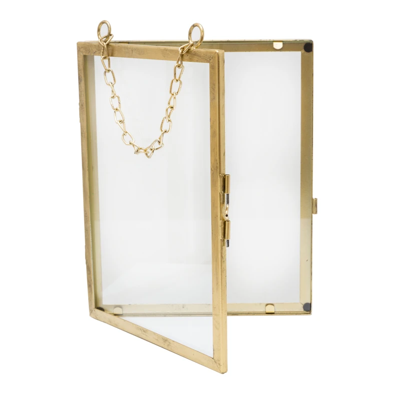 Skladací zlatý fotorámik 16 x 21 cm