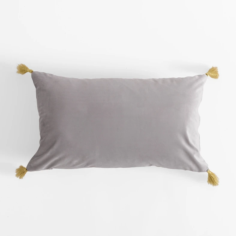 Srebrna welurowa poszewka z motywem palmy