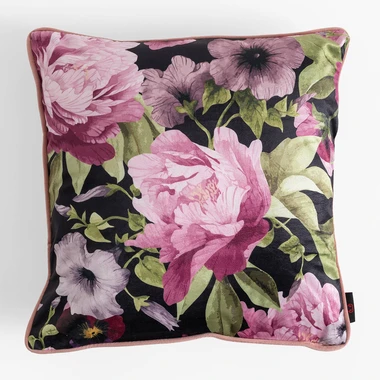 Kvetinová obliečka na vankúš v ružovej farbe COLINA 45x45 cm