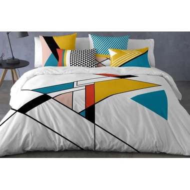 Bavlnená posteľná bielizeň s trojuholníkmi CENIT 220x200 cm
