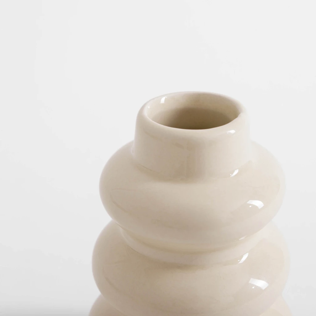 Váza snehuliak v béžovej farbe 12 cm