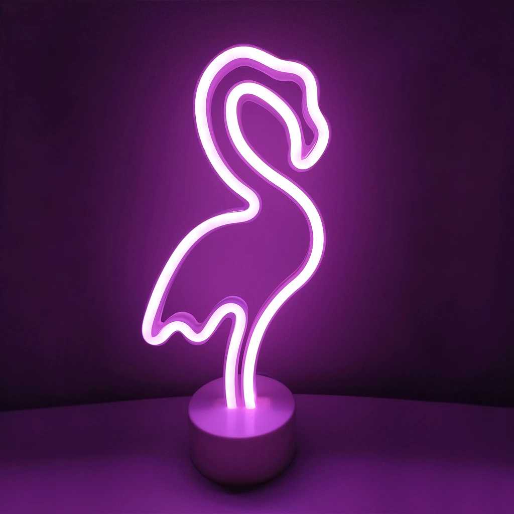 Dekoratívna stolná lampa LED NEON FLAMINGO