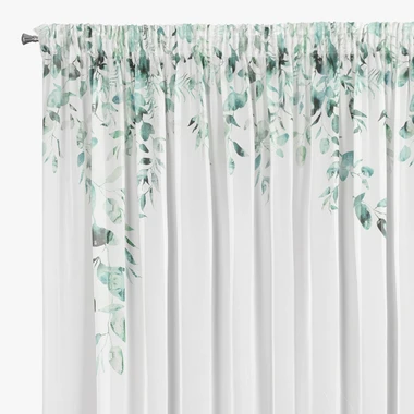 Záclona BETSY do obývacej izby, bielo-zelená 350x250 cm