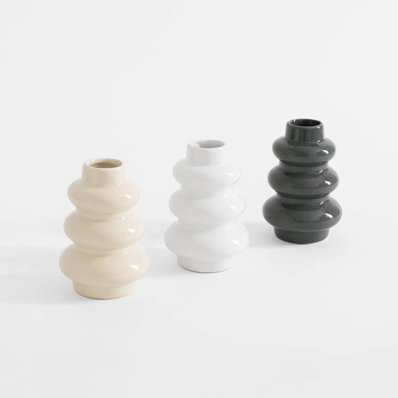 Váza snehuliak v bielej farbe 12 cm