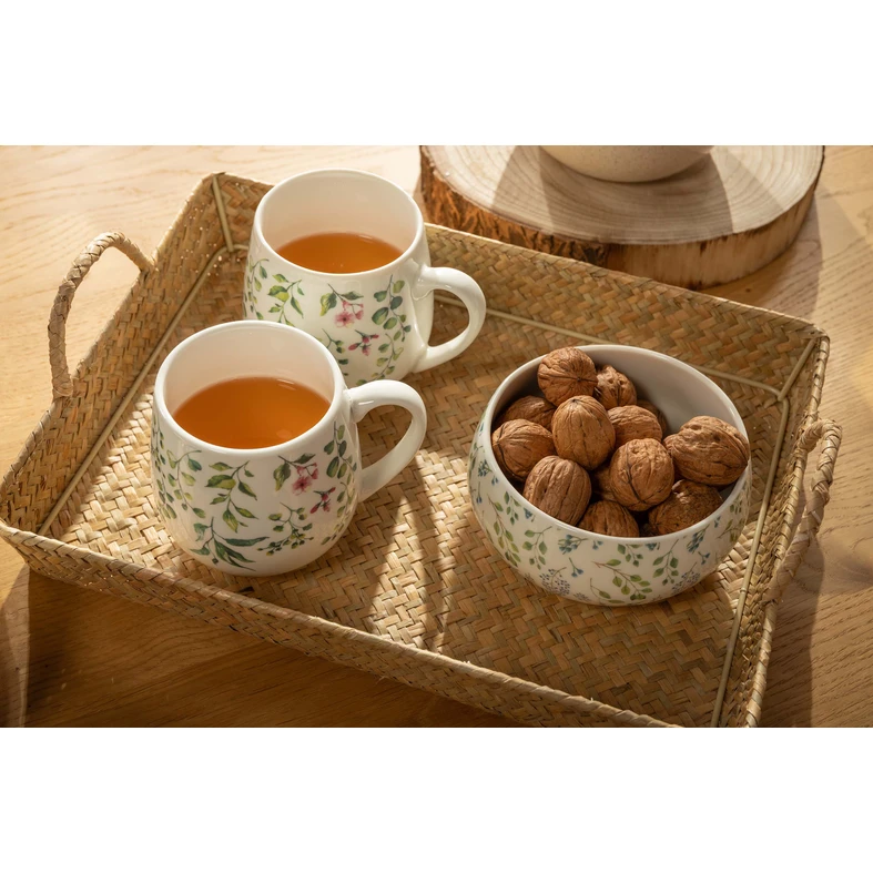 Porcelánová misa so zeleno-modrými kvetmi 660 ml