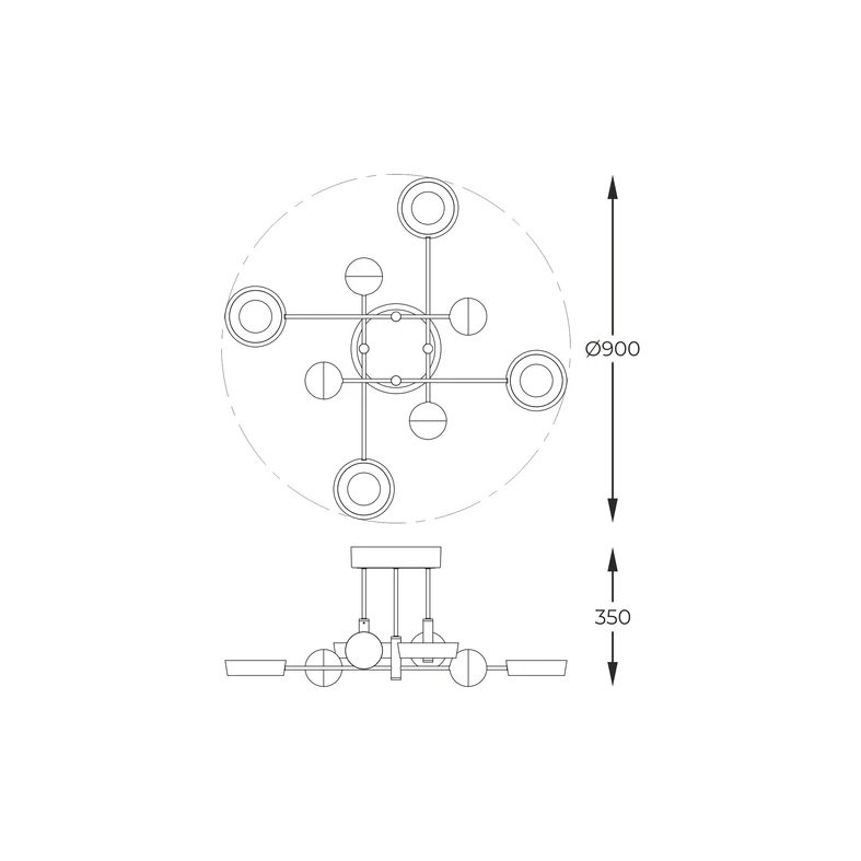 Wykończenie lampy LARA w złotym kolorze i czarnych, matowych akcentach nadaje wnętrzu szyku i świetnie współpracuje z ciepłym światłem LED-ów.
