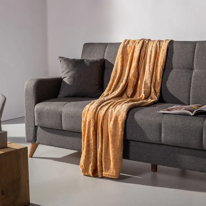 Deka DOBLE s motívom listov horčicová 150x200 cm