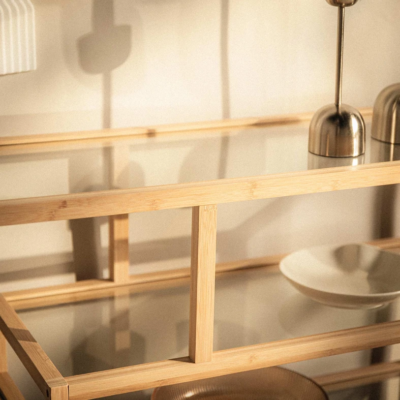 Knižnica z bambusového dreva HORO 79 cm