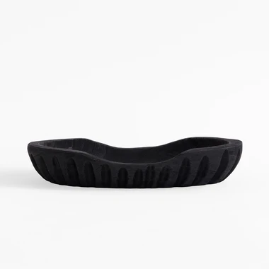 Drážkovaná dekoratívny tanier v čiernej farbe 32 cm