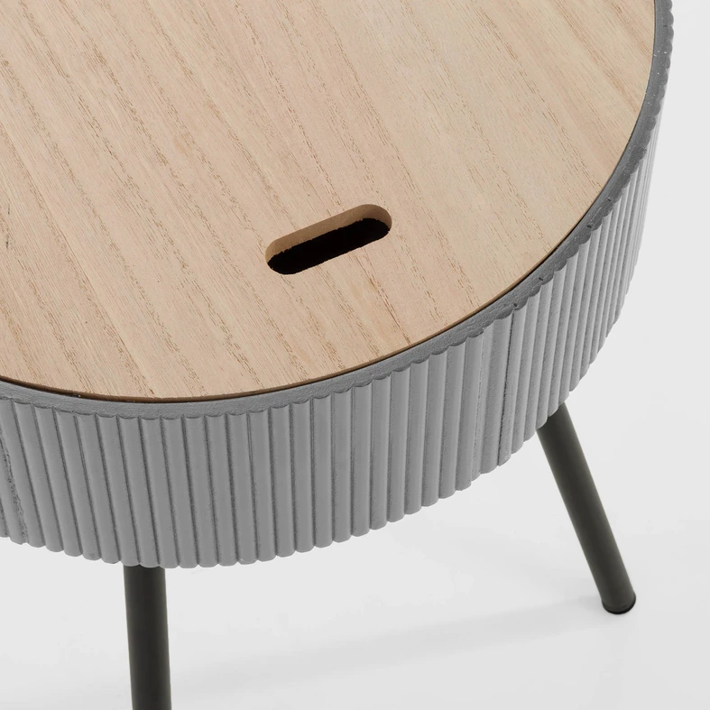 Okrúhly konferenčný stolík sivý 40,5x47,5 cm