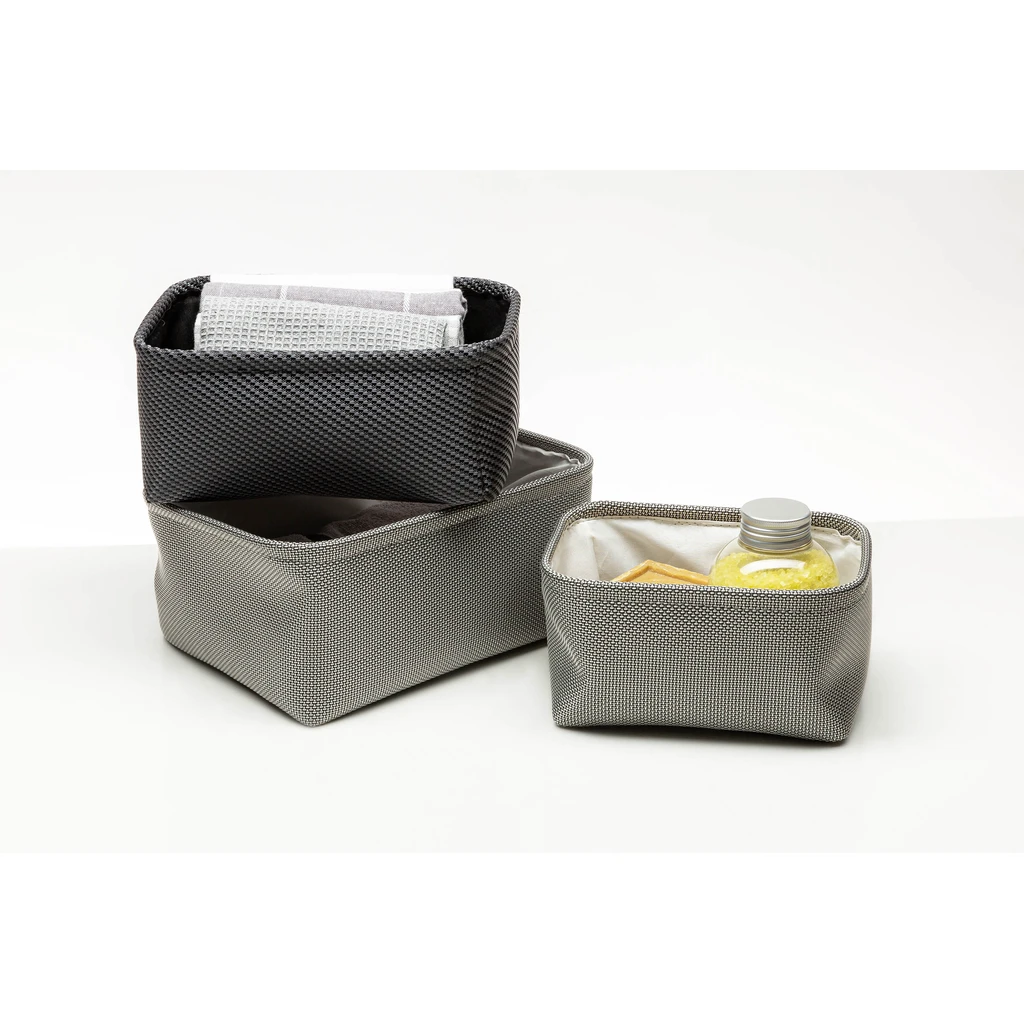 Sivý úložný košík 20 x 14 x 10 cm