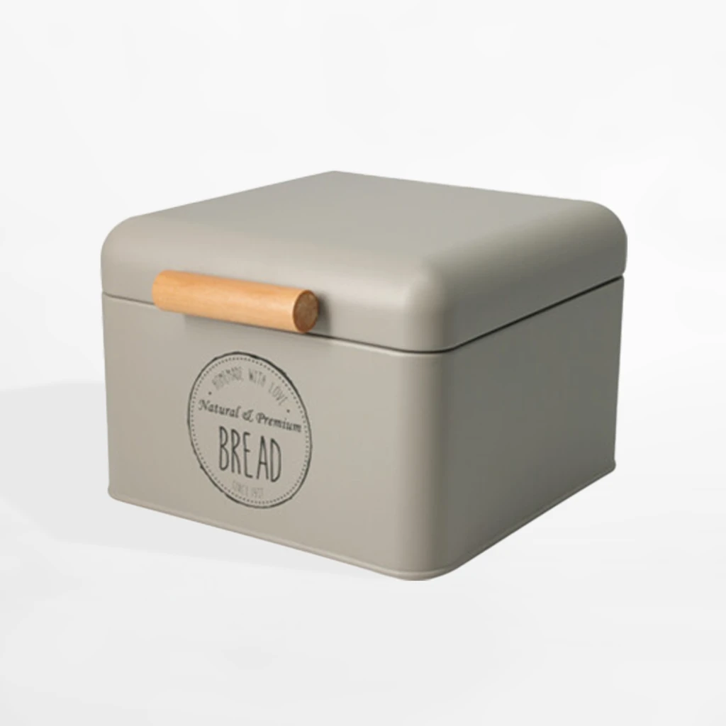 Szary metalowy chlebak