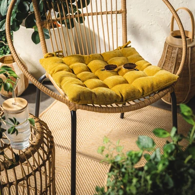 Podsedák na stoličku horčicový DALLAS 40x40 cm